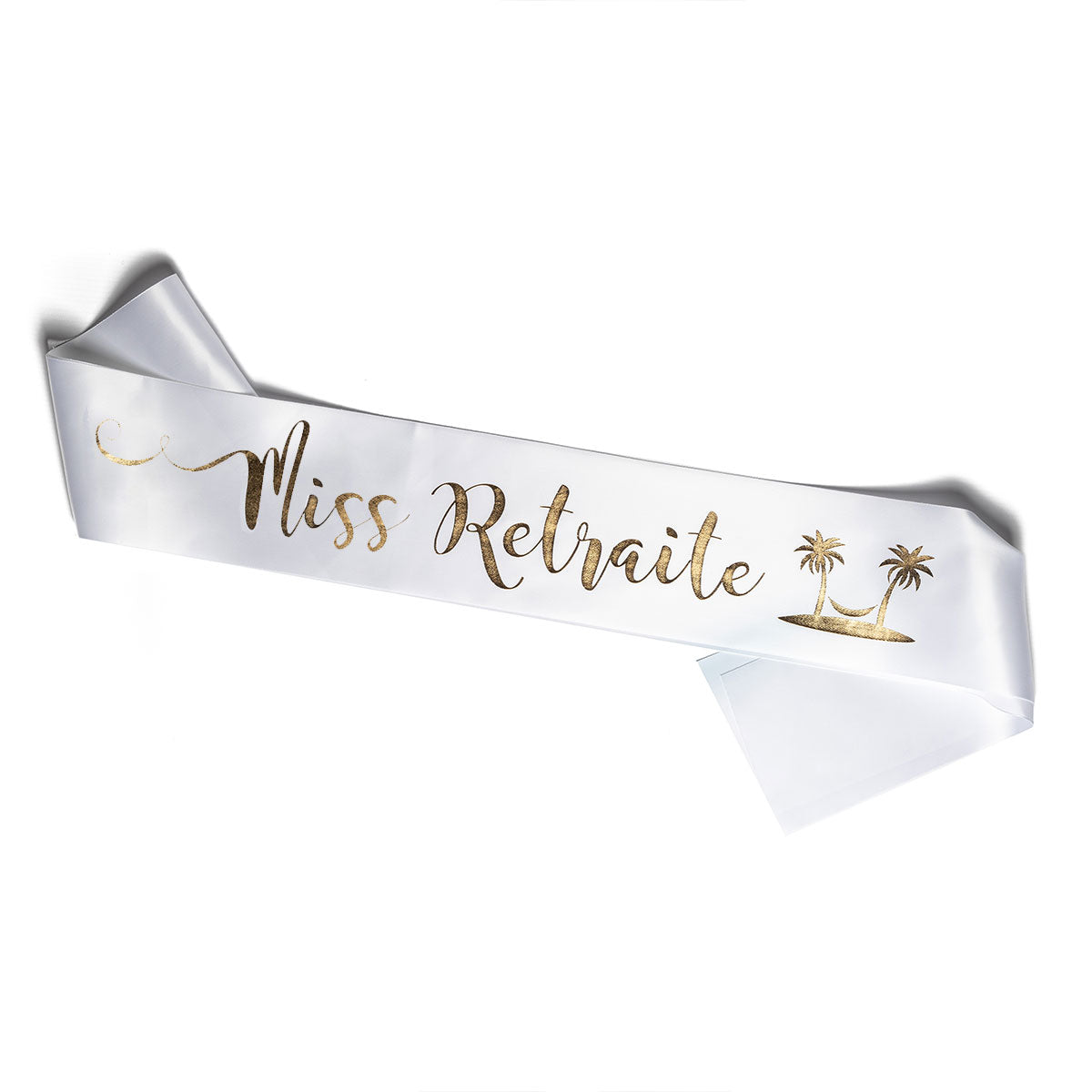 Echarpe Miss Retraite - Blanche et Or