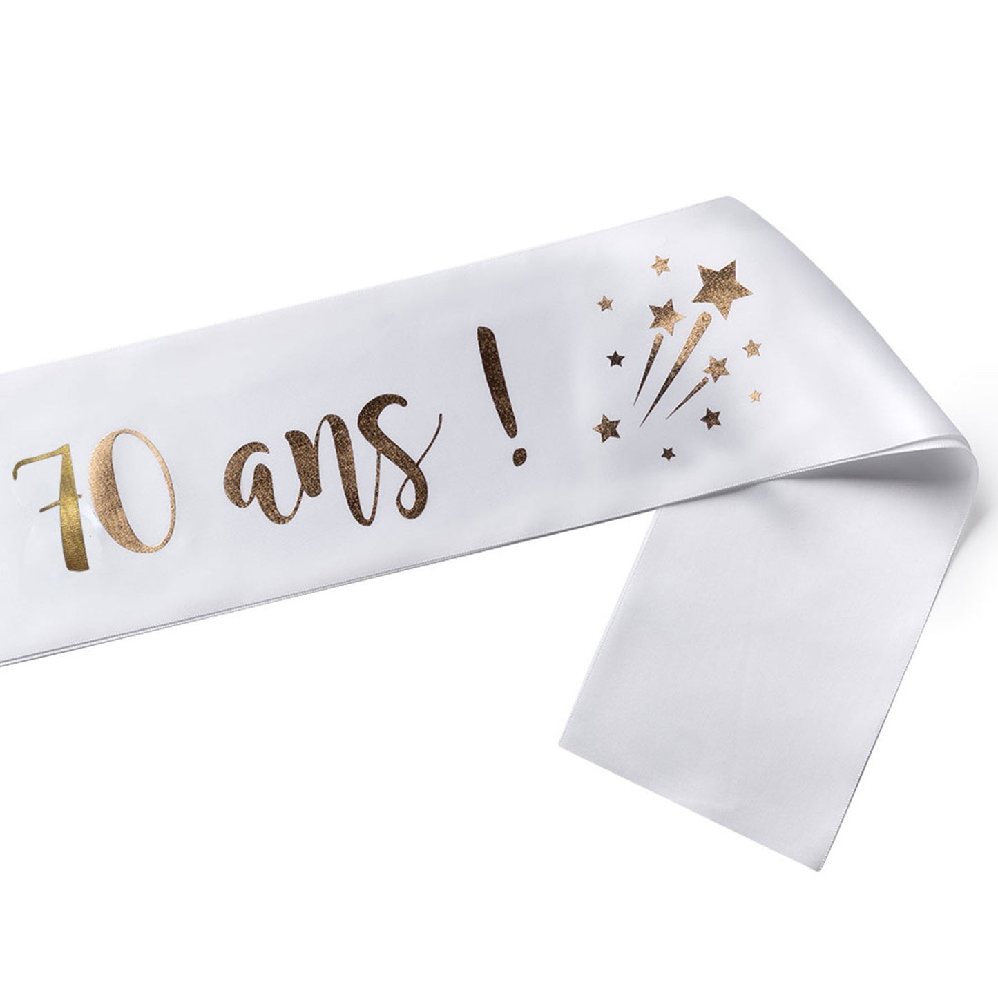 Echarpe Miss 70 ans pour fêter son 70ième Anniversaire - Blanche et Or