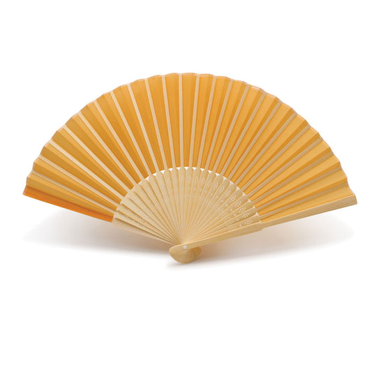 Eventails en Tissu et Bambou - Couleur Orange - Par 10, 20 ou 50 Eventails