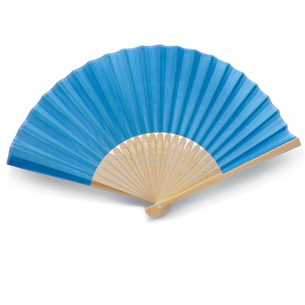 Eventails en Papier et Bambou - Couleur Bleu - Par 10, 20 ou 50 Eventails