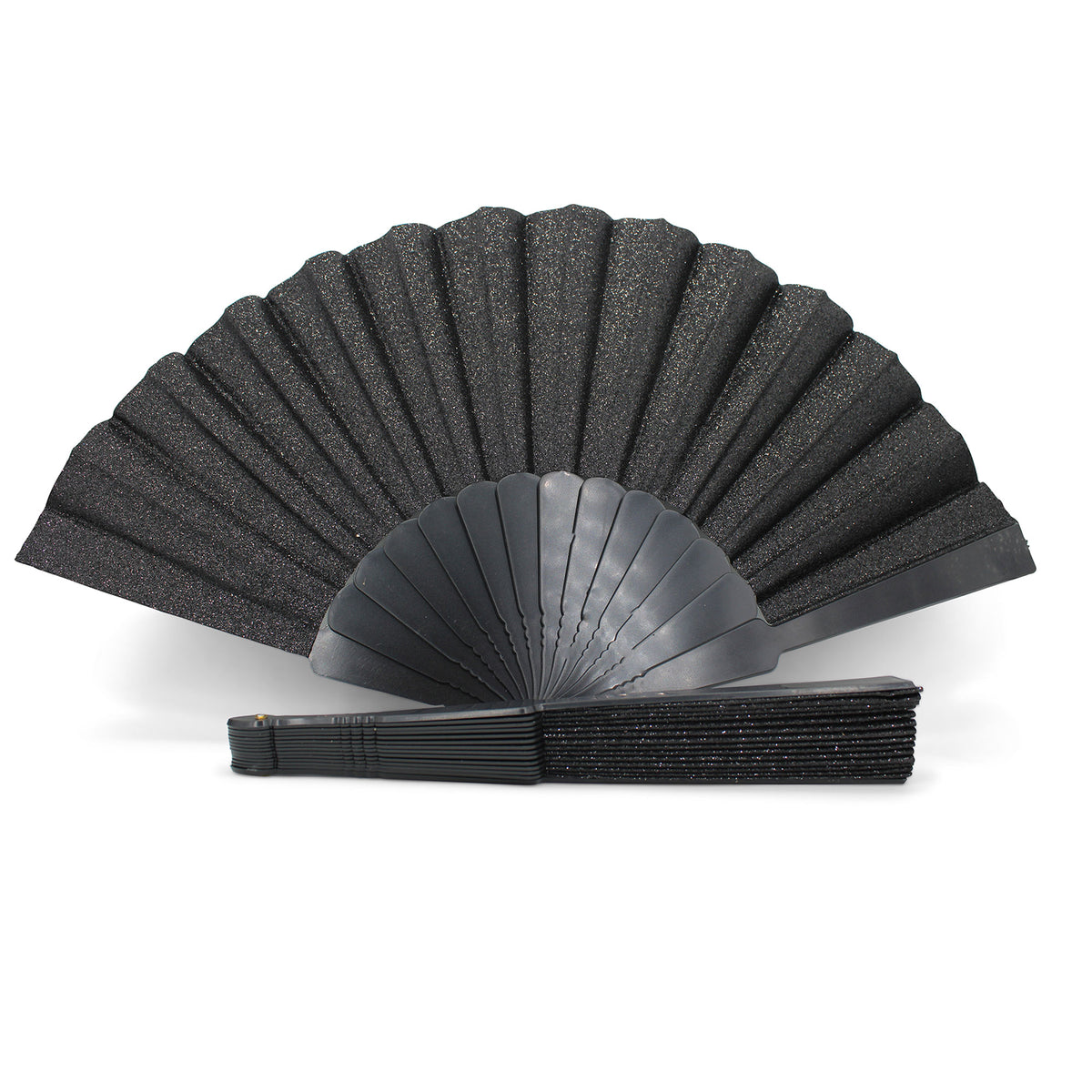 Éventails pailletés noirs OLILLY – lot de 5, 10 ou 20