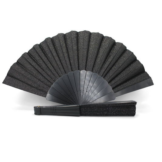 Éventails pailletés noirs OLILLY – lot de 5, 10 ou 20