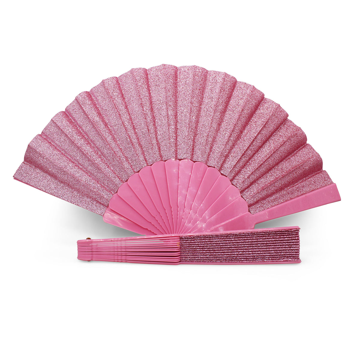 Éventails pailletés roses OLILLY – lot de 5, 10 ou 20