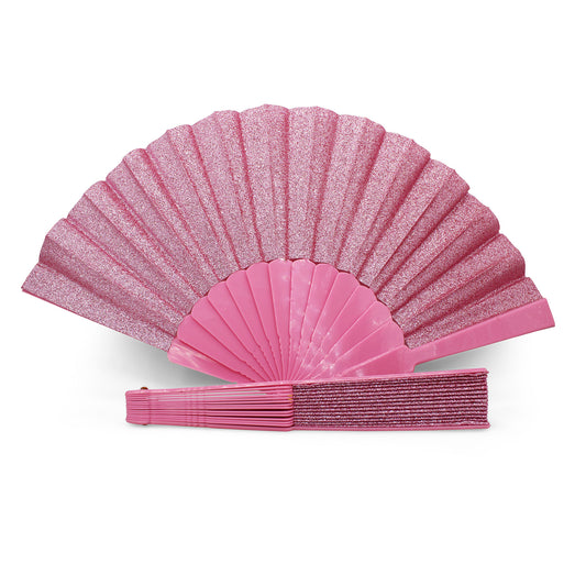 Éventails pailletés roses OLILLY – lot de 5, 10 ou 20