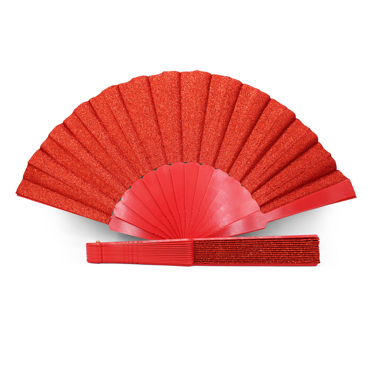 Éventails pailletés rouges OLILLY – lot de 5, 10 ou 20