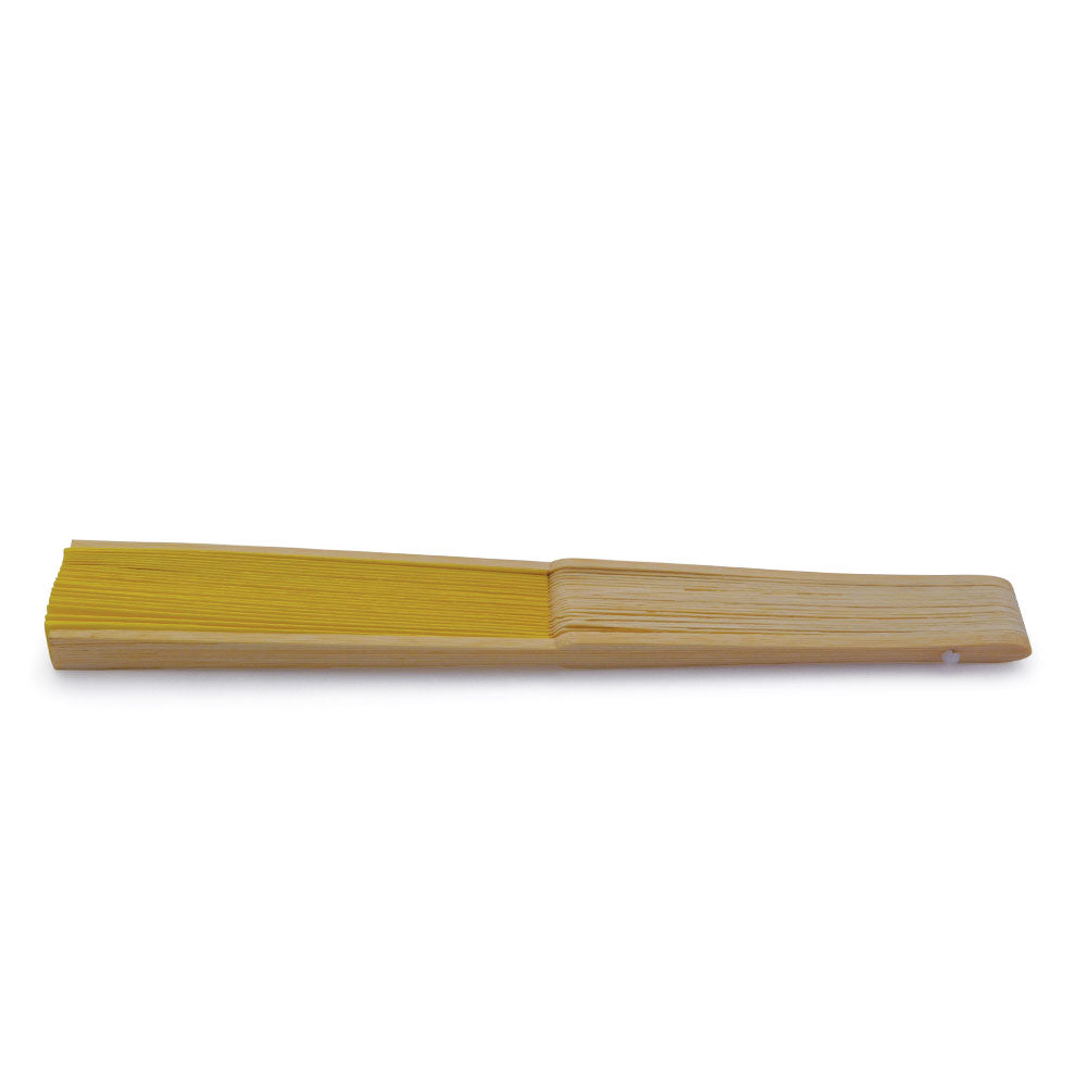 Eventails en Papier et Bambou - Couleur Jaune - Par 10, 20 ou 50 Eventails