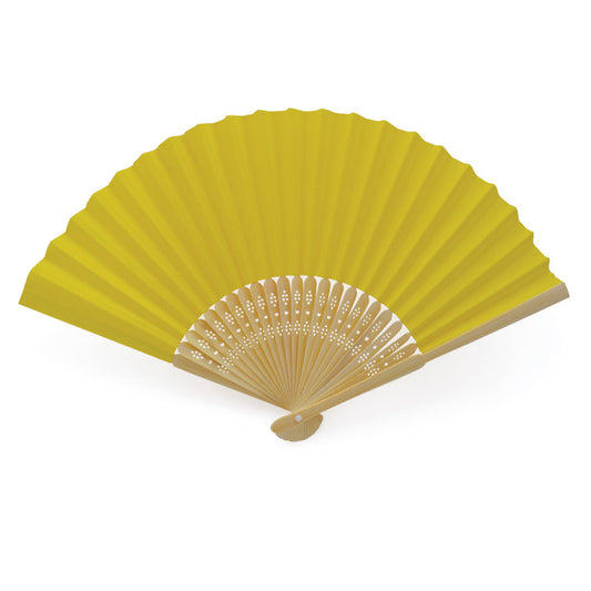 Eventails en Papier et Bambou - Couleur Jaune - Par 10, 20 ou 50 Eventails