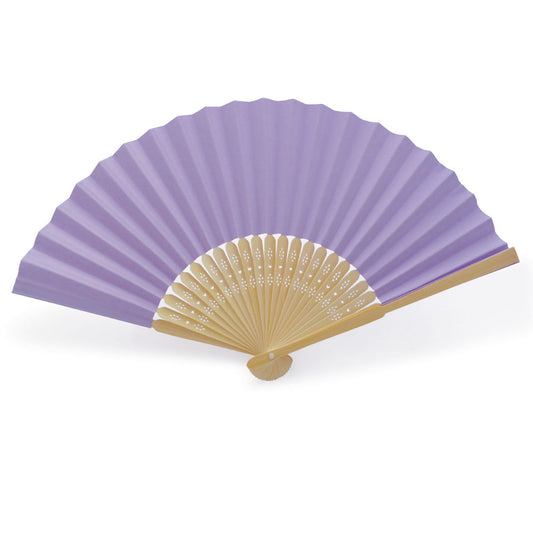 Eventails en Papier et Bambou - Couleur Lavande - Par 10, 20 ou 50 Eventails