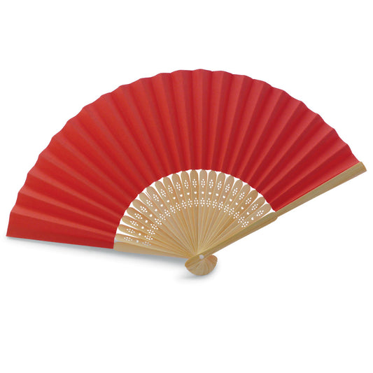 Eventails en Papier et Bambou - Couleur Rouge - Par 10, 20 ou 50 Eventails