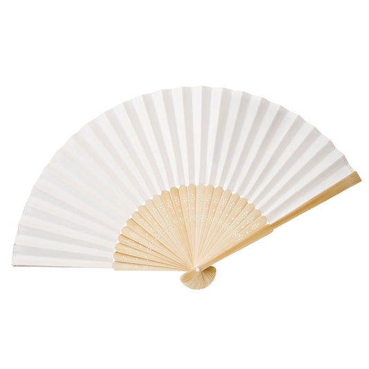 Eventails en Papier et Bambou - Couleur Blanc - Par 10, 20, 50 ou 100 Eventails