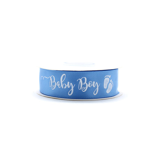 Ruban Baby Boy Bleu et Blanc (19mm)