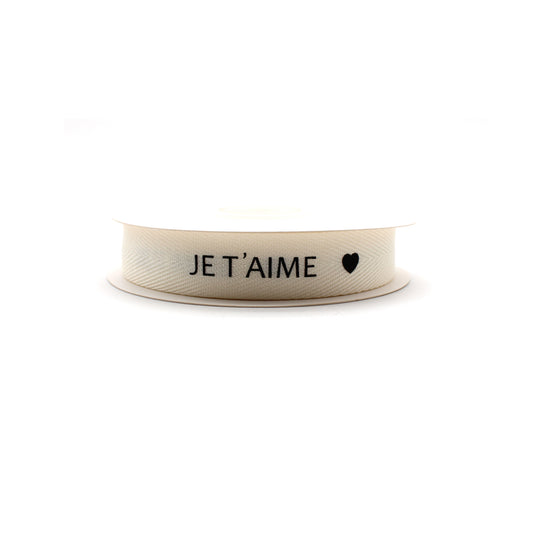 Ruban coton JE T'AIME (16 mm)