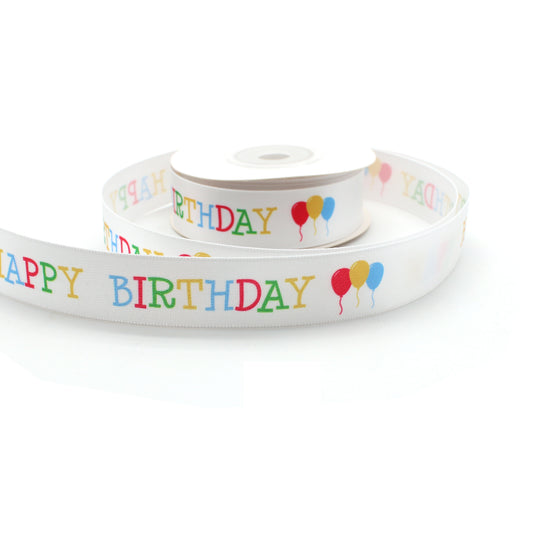 Ruban Happy Birthday Multicolore (19 mm)