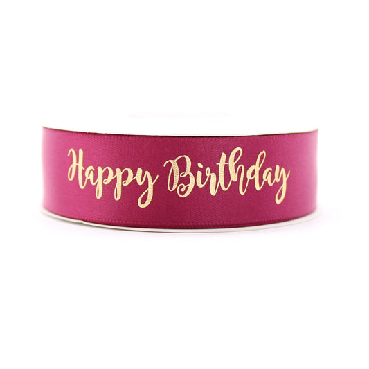 Ruban Happy Birthday Pourpre et Or (19 mm) (Copie)