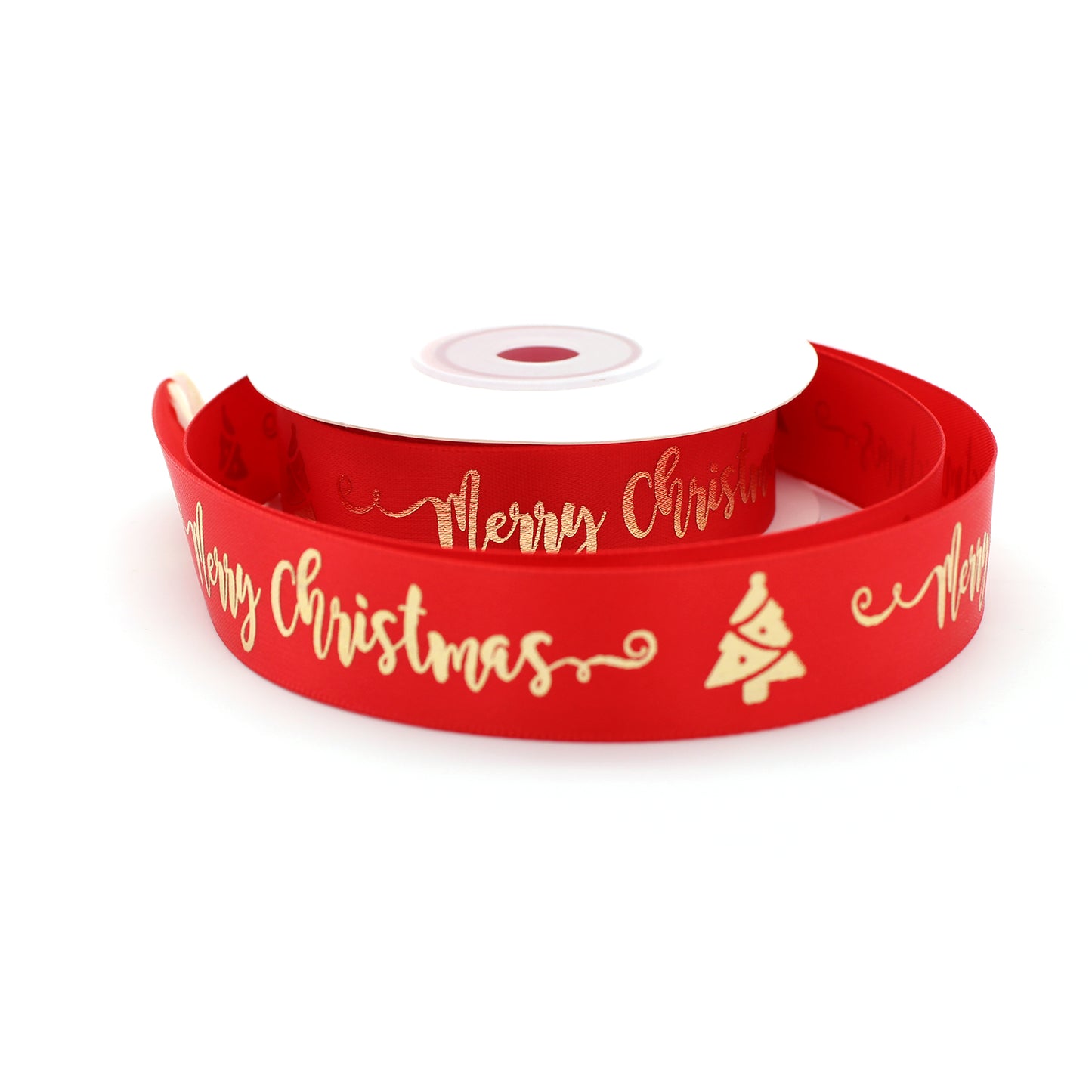 Ruban Merry Christmas Rouge et Or (19 mm)