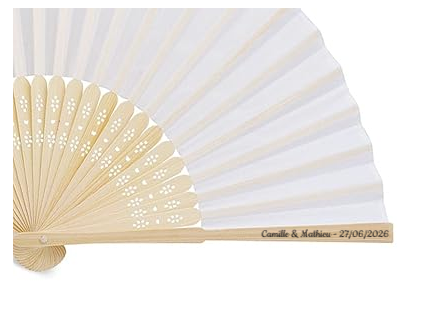 132 Eventails Gravure Personnalisée - Camille & Mathieu